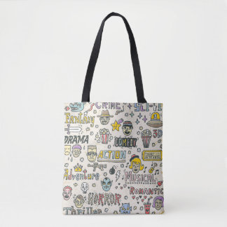 Movie Genres: TV Shows Doodle Set Tote Bag