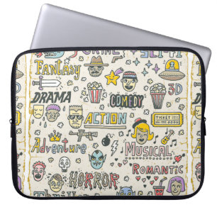 Movie Genres. TV Shows, Series Funny Doodle vintag Laptop Sleeve