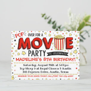 Movie Invitation Movie Birthday Party Movie Invite