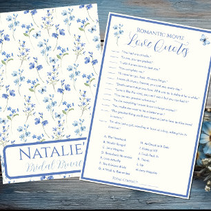 Movie Love Quotes Floral Bridal Shower Game