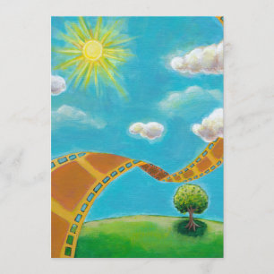 Movie lovers fun unique art film strip landscapes invitation