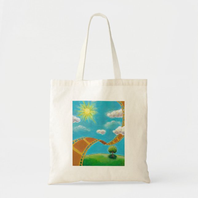 Movie lovers fun unique art film strip landscapes tote bag (Front)