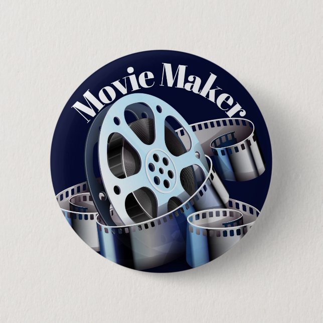 Movie Maker Silver Plated Necklace 6 Cm Round Badge (Front)
