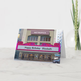 Movie Marquee Birthday Card  personalise it