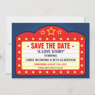 Movie Marquee Theatre  Save the Date Announcement
