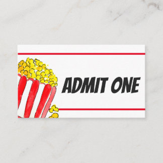 Movie night admit one ticket favour card insert