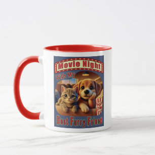 Movie Night - Best Furry Friend - Cute Cat & Dog Mug