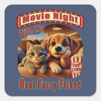 Movie Night - Best Furry Friend - Cute Cat & Dog