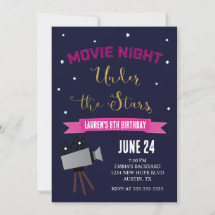 Movie Night Birthday Invitation