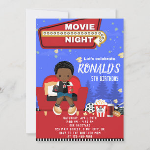 Movie Night Birthday Invitation Card
