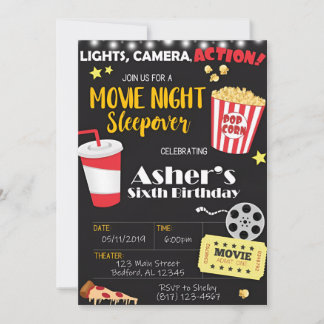 Movie Night Birthday Invitation | Movie Party