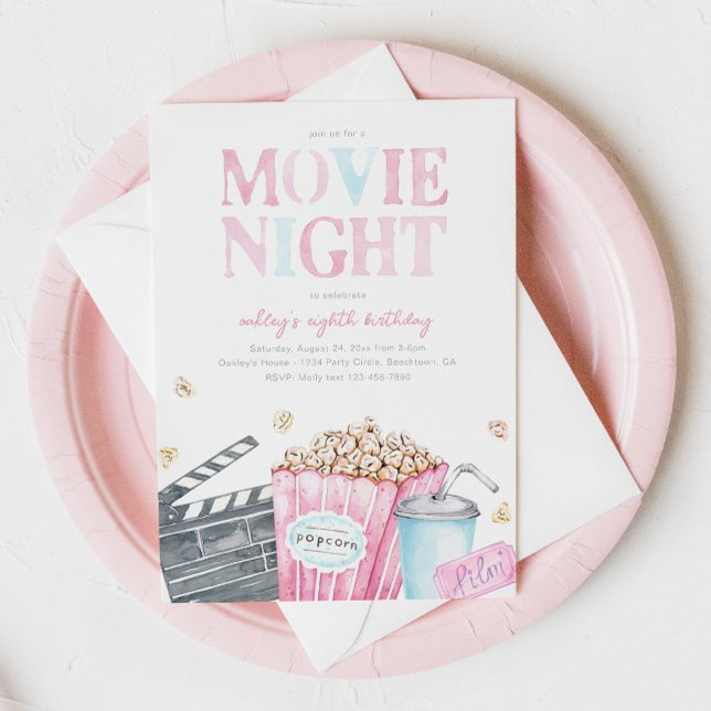 Movie Night Birthday Invitation | Movie Party (Creator Uploaded)