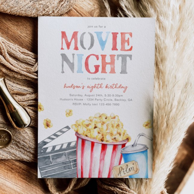 Movie Night Birthday Invitation | Movie Party (Creator Uploaded)