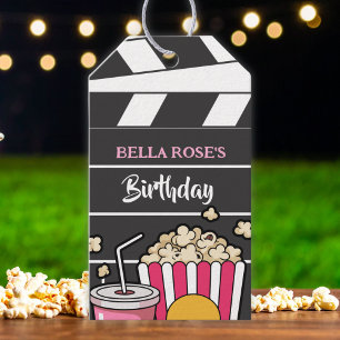 Movie Night Birthday Party For Girls Gift Tags