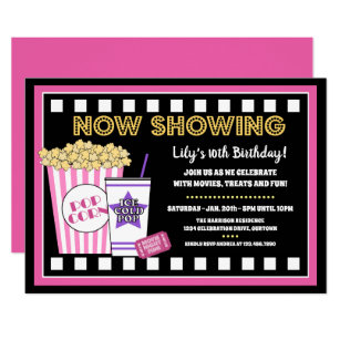 Movie Night Birthday Party Invitation