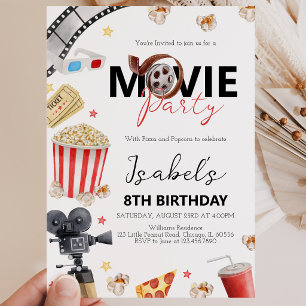 Movie Night Birthday Party Invitation