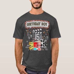 Movie Night Birthday Party Pajama Slumber Popcorn  T-Shirt