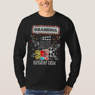 Movie Night Birthday Party Pajama Slumber Popcorn T-Shirt