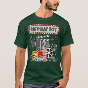 Movie Night Birthday Party Pajama Slumber Popcorn T-Shirt