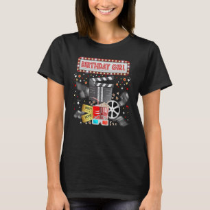 Movie Night Birthday Party Pajama Slumber Popcorn  T-Shirt