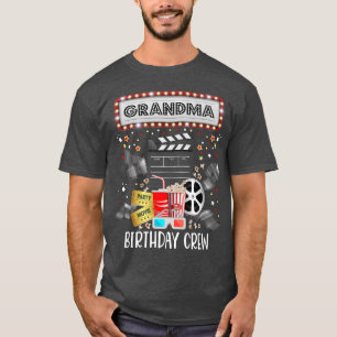 Movie Night Birthday Party Pajama Slumber Popcorn T-Shirt