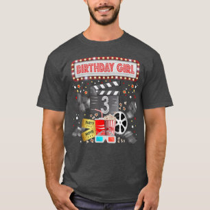 Movie Night Birthday Party Pajama Slumber Popcorn T-Shirt