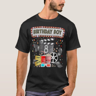 Movie Night Birthday Party Pajama Slumber Popcorn T-Shirt