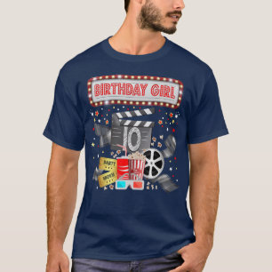 Movie Night Birthday Party Pajama Slumber Popcorn  T-Shirt