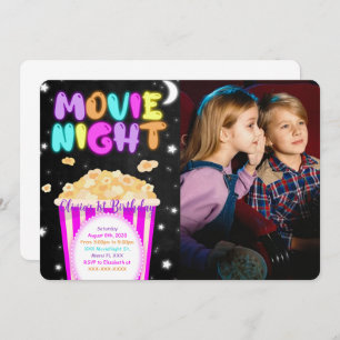 Movie Night Birthday Photo Invitation