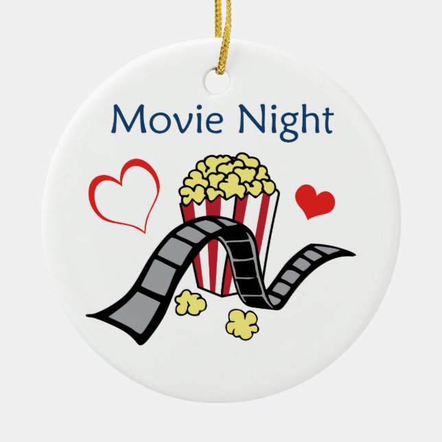 Movie Night Ceramic Ornament (Front)