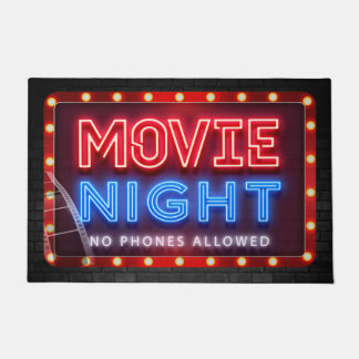 Movie Night Cinema room door mat