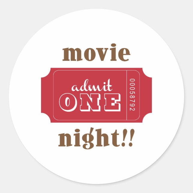 Movie Night Classic Round Sticker (Front)