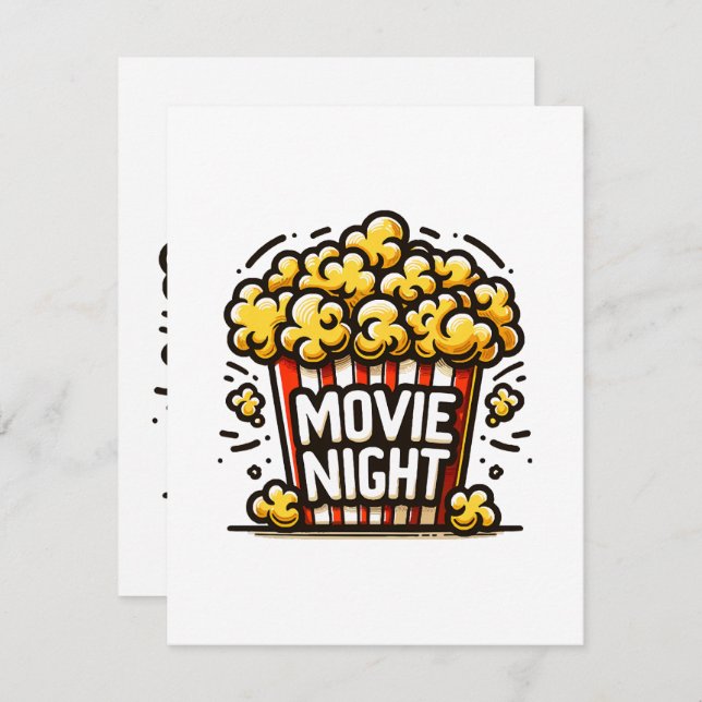 Movie Night Delight Playful Popcorn Enclosure Card (Front/Back)