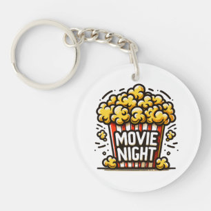 Movie Night Delight Playful Popcorn Key Ring