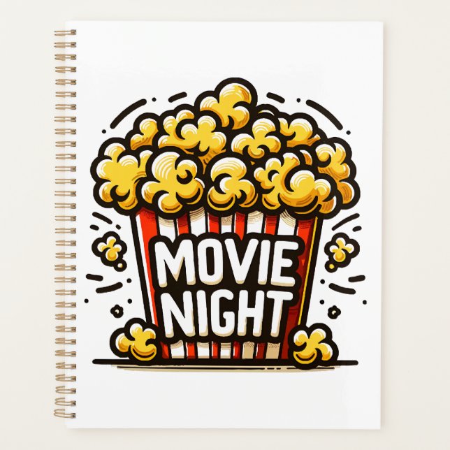 Movie Night Delight Playful Popcorn Planner (Front)