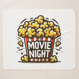 Movie Night Delight Playful Popcorn Sherpa Blanket