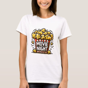 Movie Night Delight Playful Popcorn T-Shirt