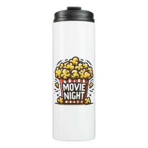 Movie Night Delight Playful Popcorn Thermal Tumbler