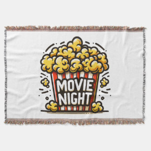 Movie Night Delight Playful Popcorn Throw Blanket