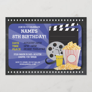 Movie Night Film Cinema Birthday Party View Invite