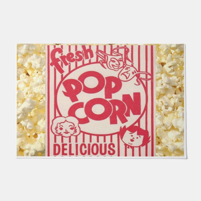 Movie Night Fresh Popcorn Doormat (Front)