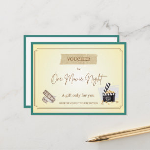 'Movie Night' Funny Gift Voucher Postcard