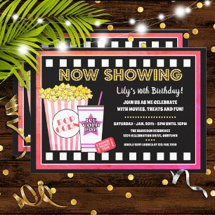 Movie Night Girl's Birthday Party Invitation