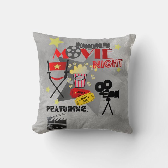 Movie Night Home Theatre Design Cushion (Front)