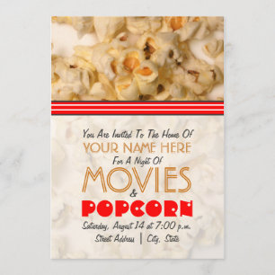 Movie Night Invitation - Popcorn