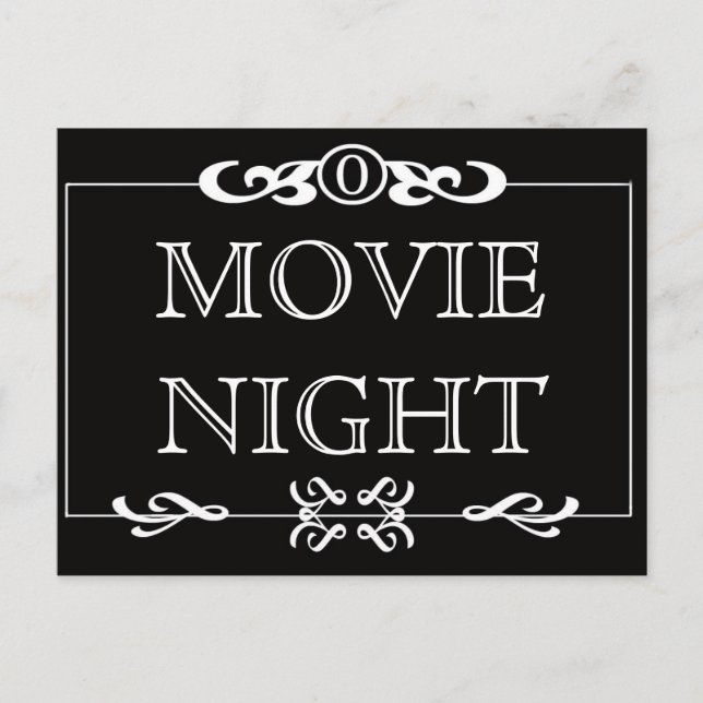 Movie Night Invitation Postcard (Front)