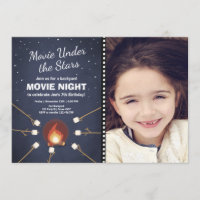 Movie Night Invitation Under the Stars Bonfire