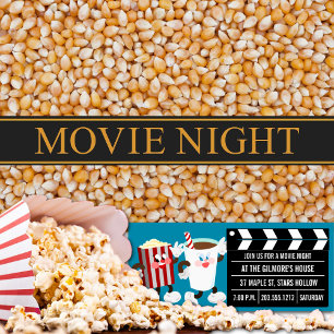 Movie Night Invitations (Teal)