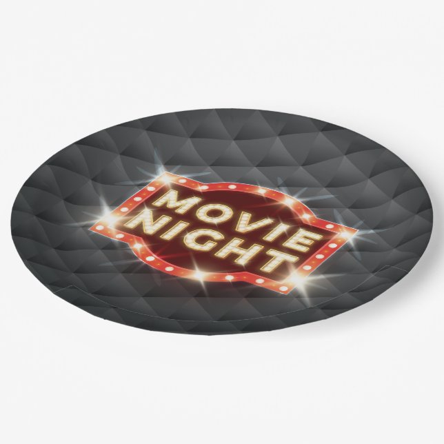 Movie Night Luxury Paper Plate (Angled)