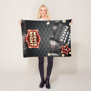 Movie Night Luxury Personalised Fleece Blanket